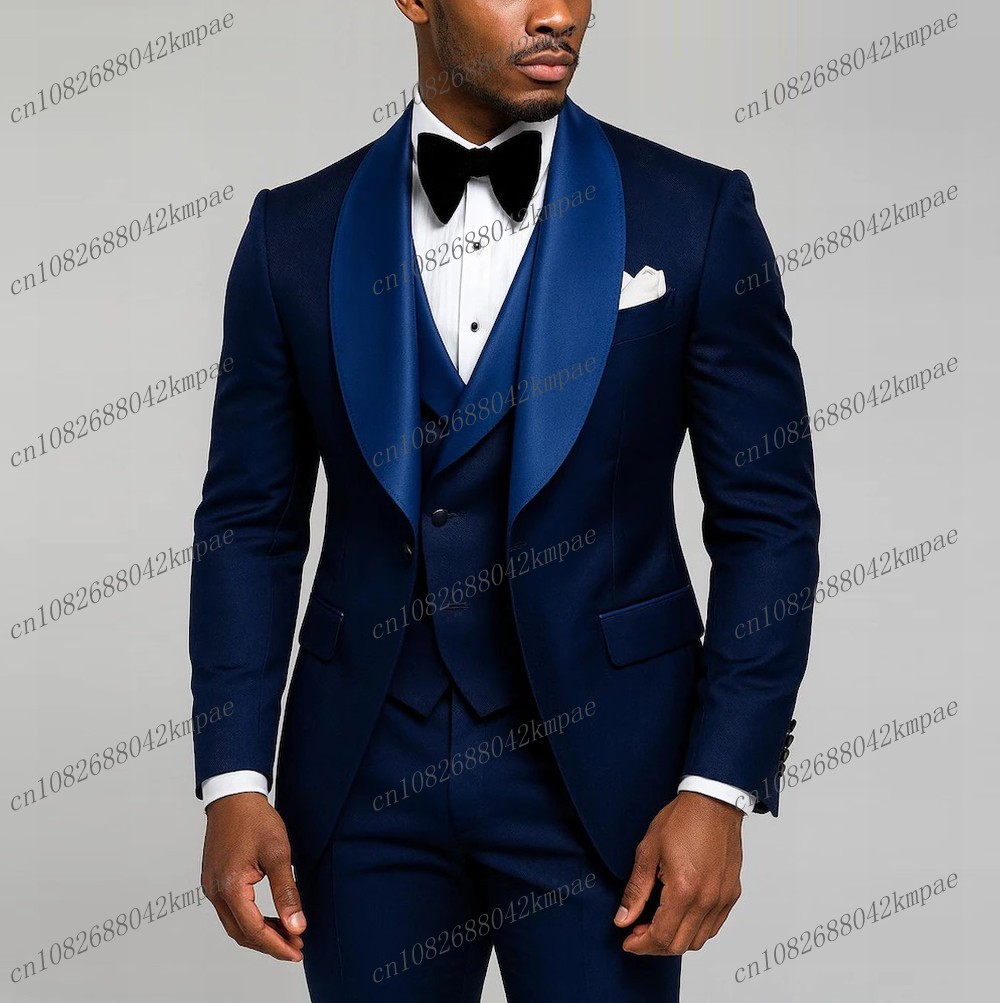 Men'S Grooming Jacket - Nouveau bleu marine formel hommes costume