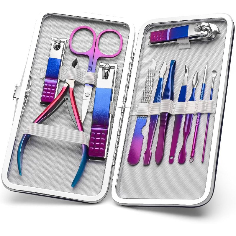 Mens Grooming Kit Gift Set - Kit de manucure et pédicure, coupe-ongles,