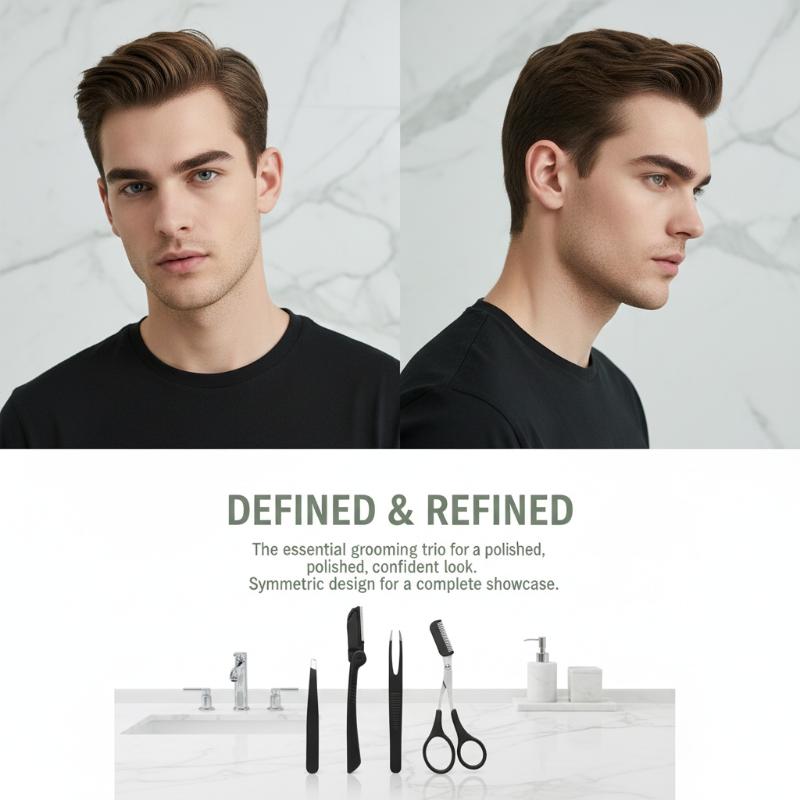 Kit de 3 outils de toilettage  - Grooming Men'S Eyebrows avis et prix